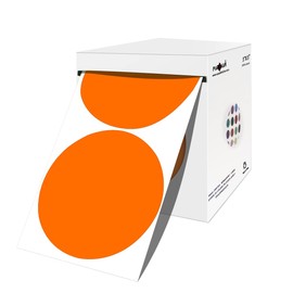 PARLAIM 3 Inch Round Permanent Color-Code Dot Stickers, 500 Color Coding Circle Labels per Roll, 3" Dispenser Box for Inventory, Orange