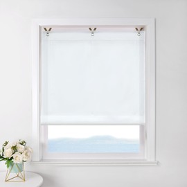 ESLIR Roman Blind No Drilling Required Transparent with Eyelets Colour Gradient Curtains with Hooks Eyelets Modern Curtains 1 Piece