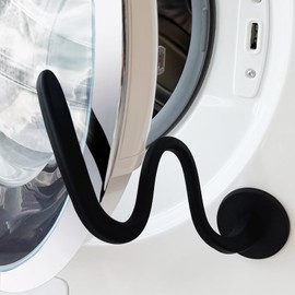 Front Load Washer Door Prop and Holder – Magnetic Door Stopper with Strong Magnet and Flexible Hose – Keep Washer Door Open for Ventilation – Easy to Use, Fits Most Front Load Washers - Black