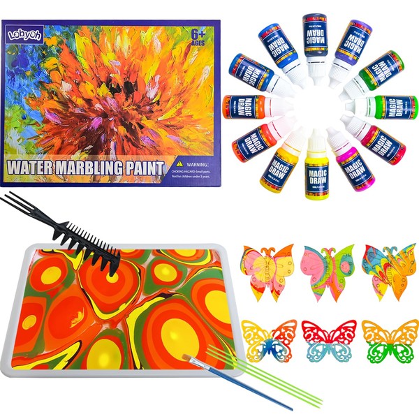 Lobyoh Water Marbling Paint Kit for Kids, Arts and Crafts