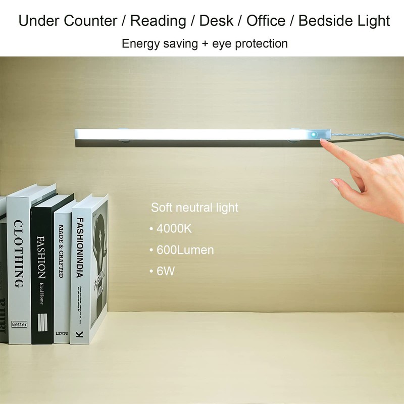 IKSACE Plug in Under Cabinet Lighting, 17 inch Touch Dimmable