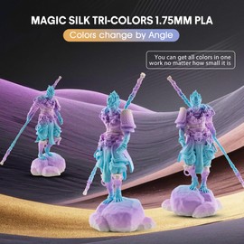 US Raw Materials 3D Printer Filament PLA, Shiny Matte Rainbow Dreamy Color Filament, Color Change by Length PLA, Fit Most FDM 3D Printers, Matte Finish 1KG/ 2.2lbs Spool+/-0.02mm