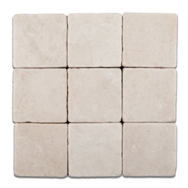 Turkish Crema Marfil Marble 4 X 4 Tumbled Field Tile - Box of 5 sq. ft.