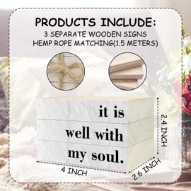 Decorative Books for Home Decor, Wood Book Stack for Table Decor, It is Well with My Soul Christian Decor Books for Living Room Bookshelf Office Coffee Bar, Farmhouse Stacked Books Decor (L15)