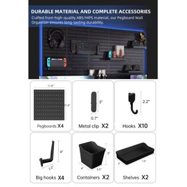 Zestify Revamp Your Space With A Versatile Pegboard Kit - Effortlessly Organize Home, Office, And Gaming Setup With Customizable Hanging Solutions (Black)