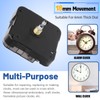 Glarks 12pcs 18MM Black High Torque Long Shaft Clock Movement