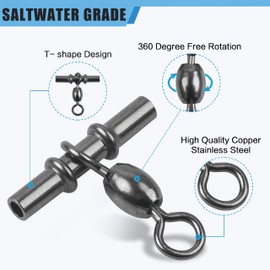 Cross-line Crane Swivel T-Shape Three 3 Way Swivels Fishing Tackle Crimp Sleeve Fishing Swivels Connector Heavy Duty Brass Salwater Terminal Tackle
