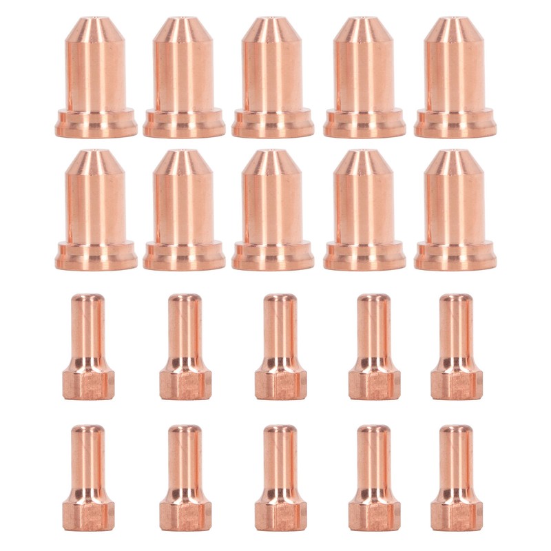 20Pcs Plasma Cutting Torch Nozzles Electrodes Brass Strong High Temperature