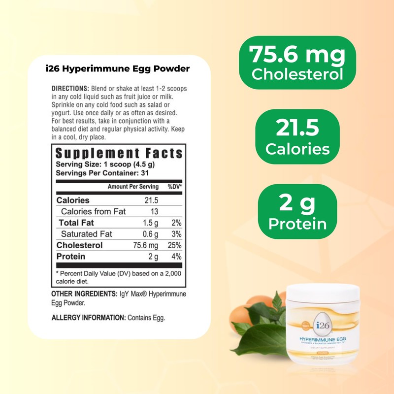 Youngevity i26® Hyperimmune Egg Powder – 31-Day Supply Canister –