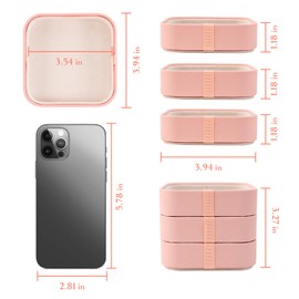 SANQIANWAN Set of 3 Small Stackable Jewelry Organizer Trays Mini Jewelry Drawer Oragnizer Small Jewelry Display Tray for Necklace Bracelet Rings Earrings and Makeup (LightPink)