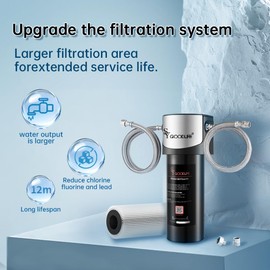 SYGOODLIFE Q5-F Direct Connect Under Sink Water Filter System,Remove PFAS, PFOA/PFOS, Fluoride, Chlorine,Lead, Bad Taste & Odor,NSF42&53 Certified,Service Life 1 Year.