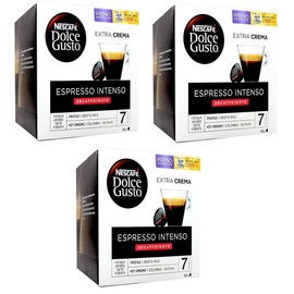 Nescafé Dolce Gusto Espresso Intenso Decaf/Decaffeinated Coffee Pods, Pack of 3 (Total 48 Pods)