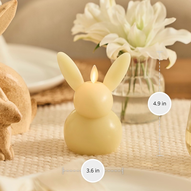 Luminara Luminara Easter Bunny Candle- Lemon Chiffon 3.2" x 3.2"