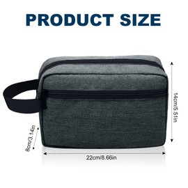 Aucuu Men's Toiletry Bag, Large Toiletry Bag for Men, Cosmetic Bag, Wash Bag with Double Zip Opening, Travel Toiletry Bag for Toiletries Accessories, #7 Grey-d, Simplicity