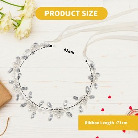 BelleVive Flower Girl Headpiece Hair Accessories for Flower Girl Silver Wedding Headband for Girls Hair Accessories with Princess Crystal Beads for First Communion Wedding