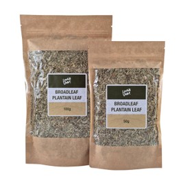 Lowhill Valley Broadleaf Plantain Leaf Herbal Tea - Cut and Dried Plantago Major Leaves for Digestive Comfort and Immune Support - Rich in Vitamins and Antioxidants - 100% Natural – 100g