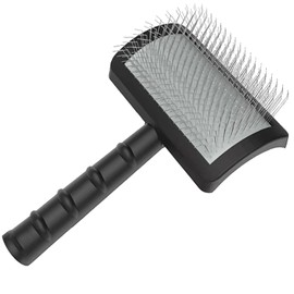 Sitrzuiget Firm Slicker Brush for - Extra Long Pin Slicker Brush for Dog Pet Grooming Wire Brush and Deshedding (Black)
