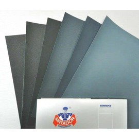 Matador Abrasive Wet or Dry Sandpaper 5 Sheets 220 Grit 9" x 11" Silicon Carbide Made in Germany