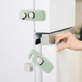 Airydar 6 Pack Childproof Fridge Locks, Child Safety Cupboard Locks, No Tools or Drilling Needed, Baby Safety Locks for Kitchen Cabinets, Appliances, Wardrobes, Refrigerator and Oven (Green)