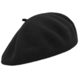MELEGARI Beret for Women, 100% Wool, Margie Beret, Made in EU, Black 018