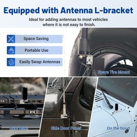 Anina NMO Connector NMO to UHF PL259 Coax Adapter with L Shape Antenna Bracket and Antenna Cover NMO Antenna Mount Cap for VHF/UHF/Ham Radio Mobile Dual Band Antenna 5/8 Inch Mounting Hole