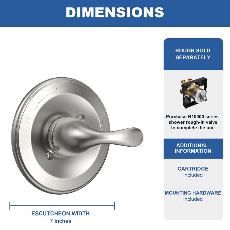 Replacement for Delta Classic 13 Series Single-Function Shower Valve Trim
