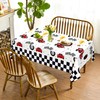 Parrtty Hurrican 2 Pcs Racing Car Plastic Tablecloths, Car Checkered