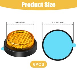 AYBUY 6Pcs Round Motorcycle Reflectors, Stick-on Safety Reflectors, 24mm Mini License Plate Reflectors, Yellow Light Warning Reflector for Motorcycle Bicycle Trailers Gate Posts