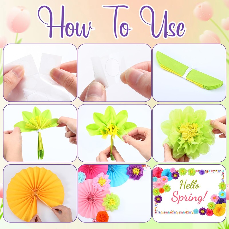 Supervitae 46 Pcs Floral Bulletin Board Borders Decorations 3D Flowers