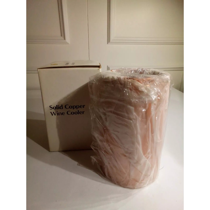 Vintage (New in Box) Solid Copper Wine Bottle Cooler Brass