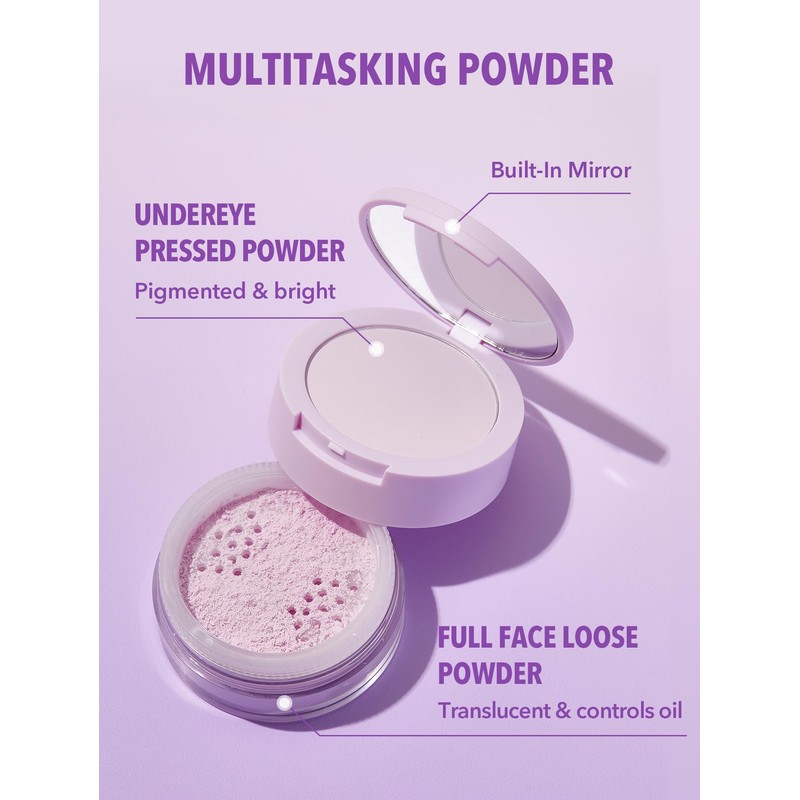SHEGLAM 2-Layer Loose Powder for Under Eye & Face, Super