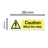 Pack of 2 Caution Mind the Step Sign, 200x60, Warning