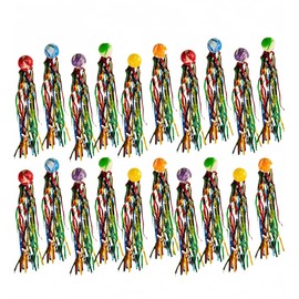 Heyumybit Bouncy Balls for Kids Party Bags,20 Pieces Rubber Ball Bouncy Balls with Coloured Ribbons,Bouncy Ball Party Bag Fillers Suitable for Birthday Gifts,Parties,Festivals