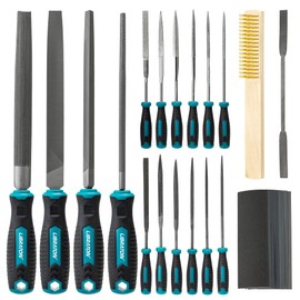 Libraton 31PCs Metal File Set, Metal Files, Metal Files for Steel, 12 Needle Files with Case, Riffler File, 12 Sandpapers, Steel Brush, File Sets for Wood and Metal, for Metalworking & Woodworking