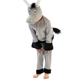 HENBRANDT Children’s Grey Donkey Costume Xmas Nativity Play Pantomime World Book Day Fancy Dress Outfit for Kids Christmas Fancy Dress for Girls and Boys (Age 4-6)