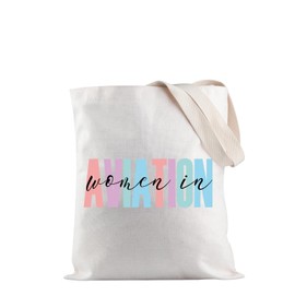 JXGZSO Pilots Aviation Shopping Bag Women In Aviation Tote Bag Future Female Pilot Gift Female Pilot Gift Aviator Gift (In Aviation Tote CA)