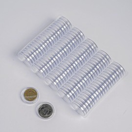 200 Pack 25mm Coin Storage Capsules Holder,Round High Transparency Plastic Coin Container Case,Coin Case Holder for Collectors