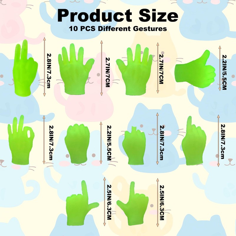 10 PCS Mini Hands, Glow in The Dark Tiny Premium