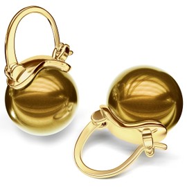 Lova Jewelry Pearl Drop Stud Earrings Huggie Hoop Golden-tone Earrings for Women, ideal bridal, work, party, dress, holidays (Golden)