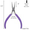 Purple Handle Round Nose Pliers Super-fine Round Nose with Spring