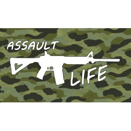 Assault Life M16 Ar15 Car Truck Sticker Window Decal 2nd Funny NRA Gun - Black