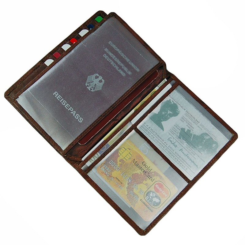 GoBago Leather Wallet RFID Travel Case Passport ID Folder Vaccination