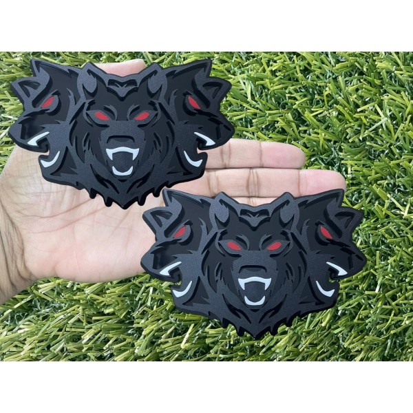 Badge Addictz Wolf Pack Badges Emblem HellHound Cerberus 2 BADGES