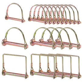 20PCS Heavy Duty PTO Pin Assortment Kit 1/4" 3/8" 5/16" Shaft Locking Pin Safety Coupler Pin for Farm Trailers Wagons Lawn Garden