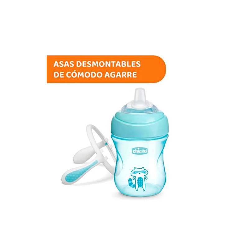 CHICCO, Vaso de Transición con Doble Vávula, 4m+, Color Azul