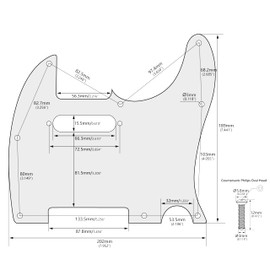 Banworks 1 Ply Tele Pickguard 8-Hole Electric Guitar Pickguard Scratch Plate for USA/Mexican Fender Modern Style Standard Tele Telecaster JT/HB-03 Matt Black