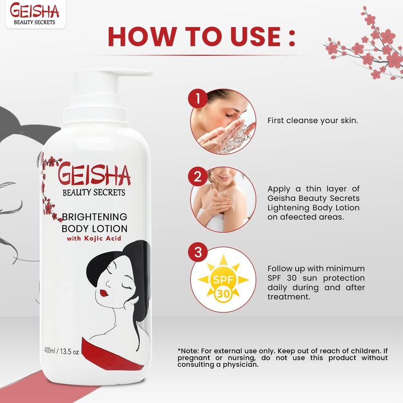 Geisha Kojic Acid Skin Brightening Body Lotion - 13.5 fl