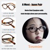 Teumire Retro Oval Glasses for Men Women 90s Style Blue