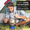 Orblue 4-in-1 Camping Utensils, 2-Pack, Portable Stainless Steel Spoon, Fork,