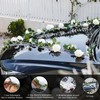 KATLKIU Flower Bridal Car Decoration, 9 Suction Cups, Artificial White